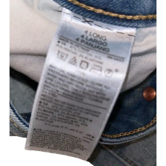 Old Navy Pop Icon Skinny High Rise Pockets Frayed Blue Denim Jeans Sz 4 Long - Picture 5 of 10
